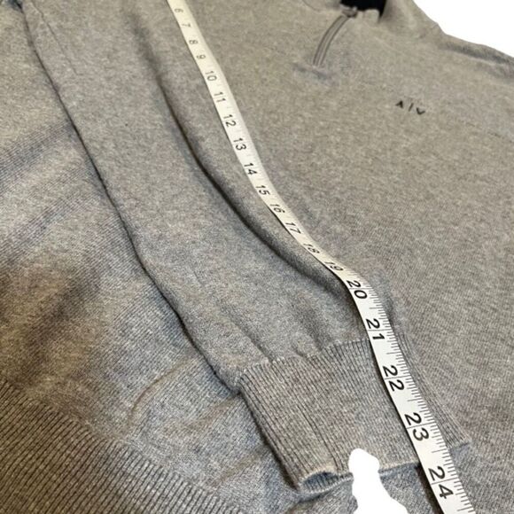 Armani Exchange Men's 1/4 Zip Textured Sweater Gray Textured Size Medium - Picture 8 of 8